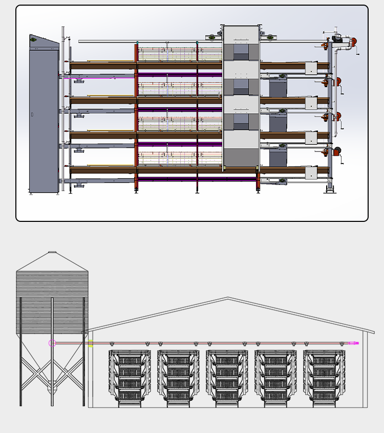 Chicken Module Rack Covers H-type stacked chicken cage - Zeus